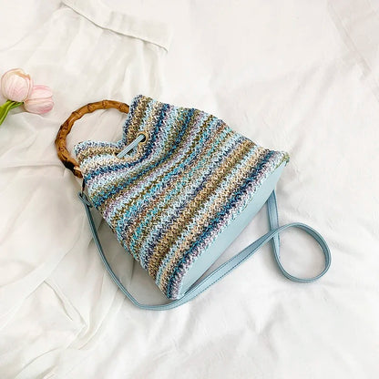Straw Beach Bucket Bag